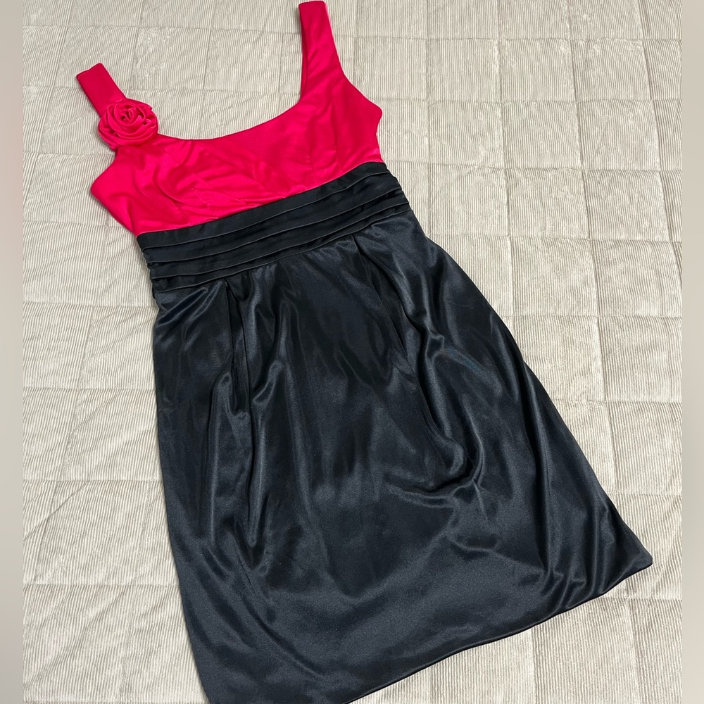 Fuchsia/Black Two Toned Sleeveless Dress
